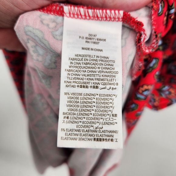 Boden Radish Geo Jersey Midi Dress Elastic Waist Short Sleeve Size 16P Petite - Picture 7 of 9